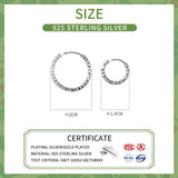 925 Sterling Silver Sparkling Circle Hoop Earrings for Women