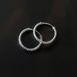 925 Sterling Silver Sparkling Circle Hoop Earrings for Women