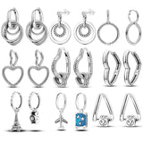 925 Silver Pink Zircon Unicorn Stud Earrings Women Gift
