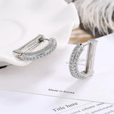 925 Silver Moissanite Letter D Hoop Earring Women Lab Diamond Ear Buckle