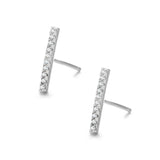 Mini Bar Cluster CZ 925 Sterling Silver Stud Earrings For Women