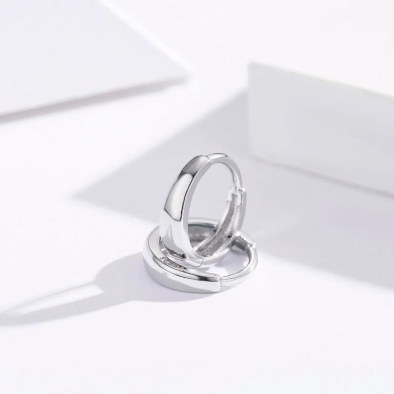 925 Sterling Silver Circle Loop Small Huggie Hoop Earrings for Women