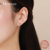 925 Silver Square Stud Earrings Statement Jewelry for Women