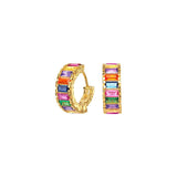 925 Silver Rainbow Zircon Hoop Earrings for Women