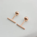 925 Sterling Silver Mini Cubic Column Bar Stud Earrings