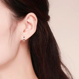 925 Silver Faceted Circles Huggie Hoop Earrings for Women Girls