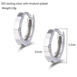 925 Silver Faceted Circles Huggie Hoop Earrings for Women Girls
