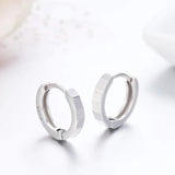 925 Silver Faceted Circles Huggie Hoop Earrings for Women Girls