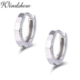 925 Silver Faceted Circles Huggie Hoop Earrings for Women Girls