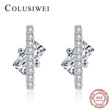 Colusiwei 925 Silver Crystal Zirconia Stick Earring