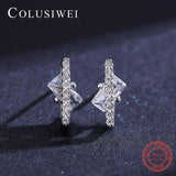 Colusiwei 925 Silver Crystal Zirconia Stick Earring