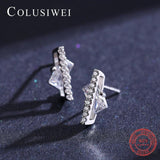 Colusiwei 925 Silver Crystal Zirconia Stick Earring