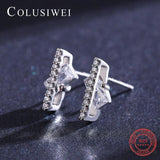 Colusiwei 925 Silver Crystal Zirconia Stick Earring