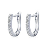 925 Silver Zircon Hoop Earrings for Women Wedding