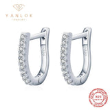 925 Silver Zircon Hoop Earrings for Women Wedding