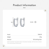 925 Silver Zircon Hoop Earrings for Women Wedding