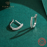 925 Silver Zircon Hoop Earrings for Women Wedding