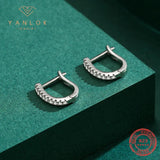 925 Silver Zircon Hoop Earrings for Women Wedding