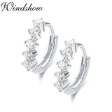 925 Silver CZ Stones Huggie Hoop Earrings For Women Girls