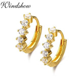 925 Silver CZ Stones Huggie Hoop Earrings For Women Girls