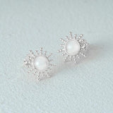 925 Silver Opal Sun Piercing Earrings Retro Jewelry Gift
