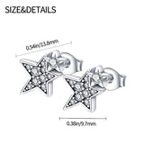 925 Silver Sapphire Zircon Stud Earrings Hot Feather Heart Hoop Earring