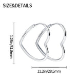 925 Silver Sapphire Zircon Stud Earrings Hot Feather Heart Hoop Earring