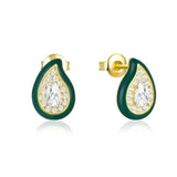 925 Silver Water Drop Stud Earrings Crystal Ear Studs Retro Jewelry