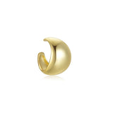 925 Silver Wide C-shaped Ear Cuff Clip Earring For Unpierced Ear