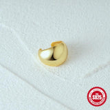925 Silver Wide C-shaped Ear Cuff Clip Earring For Unpierced Ear