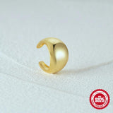 925 Silver Wide C-shaped Ear Cuff Clip Earring For Unpierced Ear