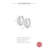 925 Silver Eight Point Star Hoop Earrings Minimalist Jewelry Gift