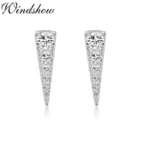 925 Silver Rainbow CZ Spike Stud Earrings For Women Girls Kids