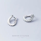 925 Silver Tree of Life Hoop Earrings Women Sterling Silver Leaves Jewelry