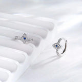 925 Silver Evil Eye Huggie Hoop Earrings for Women Girls