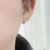 925 Silver Evil Eye Huggie Hoop Earrings for Women Girls