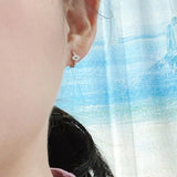 925 Silver Evil Eye Huggie Hoop Earrings for Women Girls
