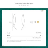 Colusiwei 925 Sterling Silver Thin Tube Chain Drop Earrings