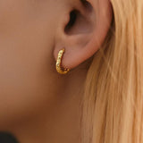 U Shape Texture Hoop Earrings 925 Sterling Silver Ear Buckles For Women