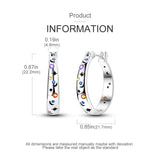 925 Silver Colorful Moon & Starry Sky Earrings Women's Date Jewelry