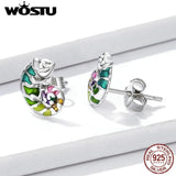 925 Silver Chameleon Stud Earrings for Women CTE587