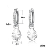 925 Silver Star Cross Geometry Hoop Earrings Crystal Piercing Jewelry