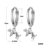 925 Silver Star Cross Geometry Hoop Earrings Crystal Piercing Jewelry