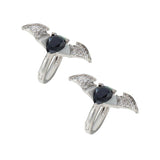 925 Silver Droplet Zircon Bat Ear Buckle Earrings