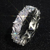 925 Silver Triangular Zircon Ring, Aaa Zircon Crystal, Engagement Jewelry