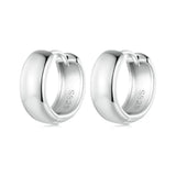 925 Silver Hoop Earrings Platinum Plated Ear Buckle