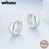 925 Silver Hoop Earrings Platinum Plated Ear Buckle