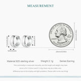 925 Silver Hoop Earrings Platinum Plated Ear Buckle