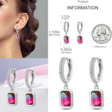 925 Silver Cat Footprint Pink Zirconia Earrings