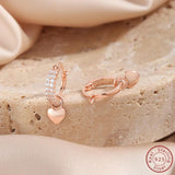 S925 Sterling Silver Heart-shaped Zircon Earrings